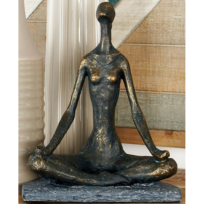 Sculpture polystone yoga noir