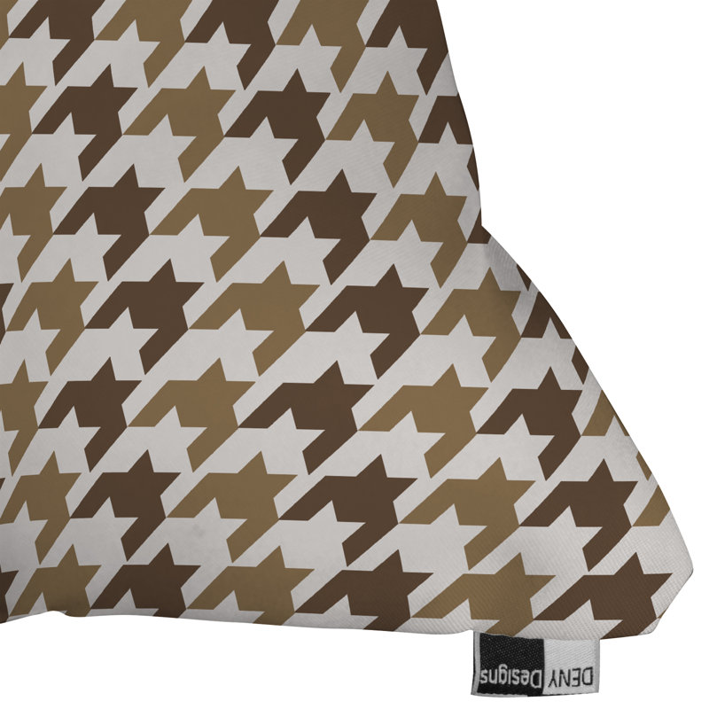 Allyson Johnson Classy Brown Houndstooth Euro Pillow, 16 x 16