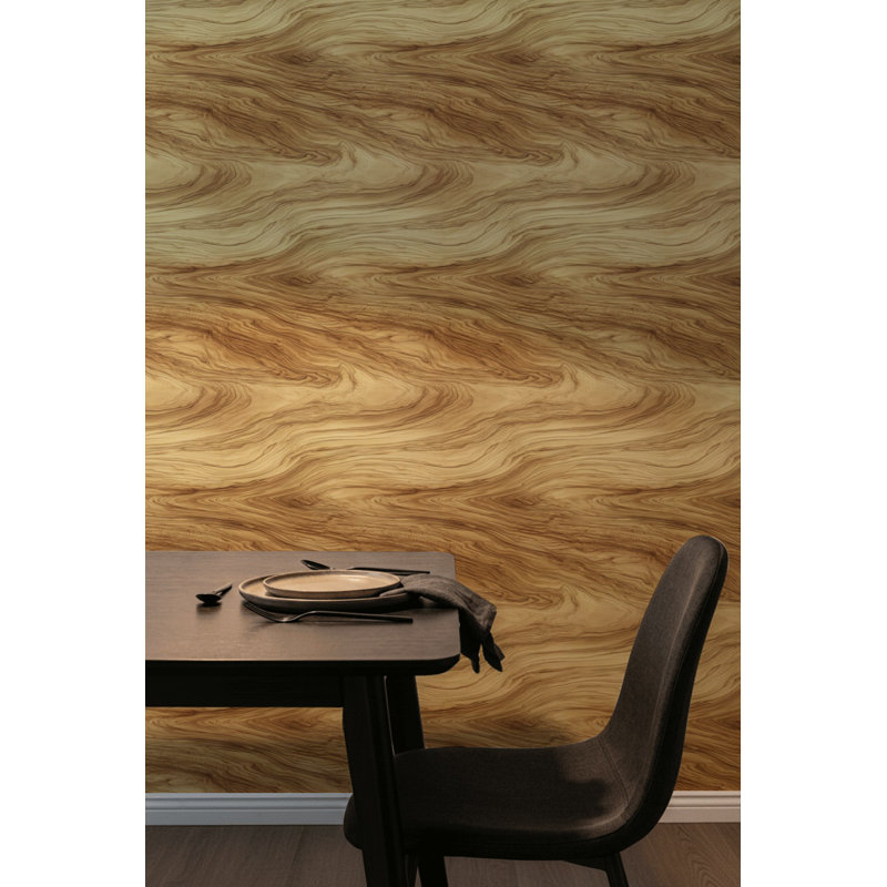 Papier peint en bois grain mural rustique, Peler et coller