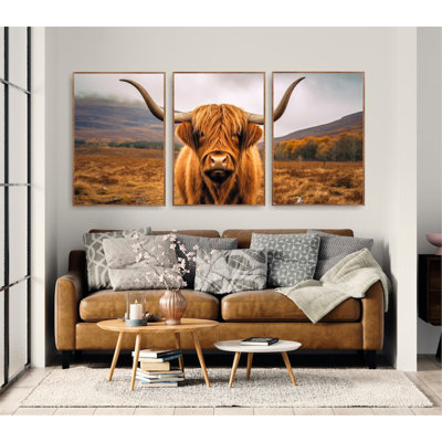 Extra Large Wall Art, Highland Cow Print or Canvas, Farmhouse Decor