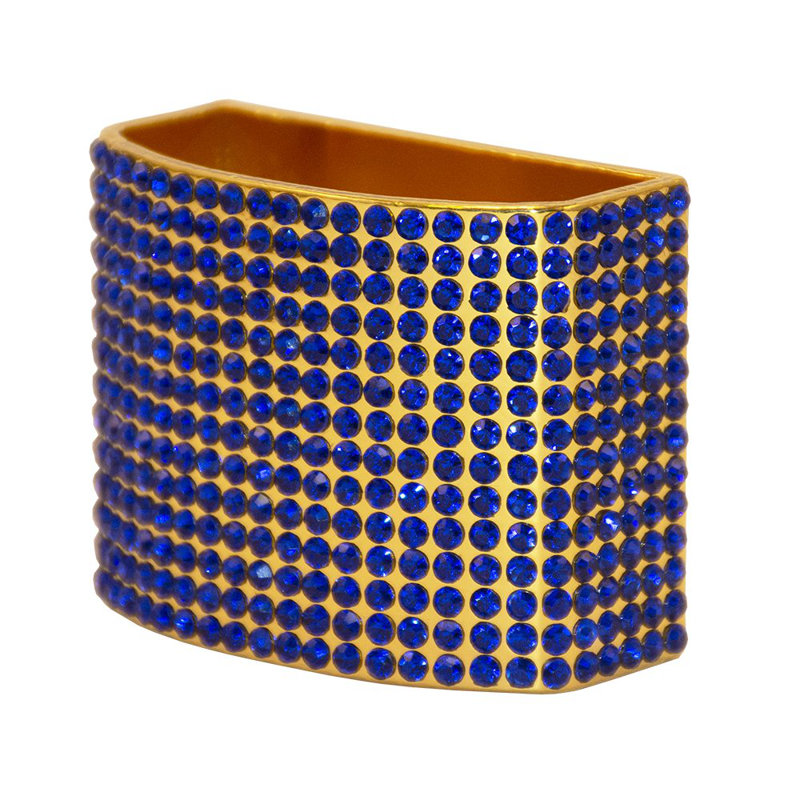 Crystal Studded Napkin Rings Gift Box, Dark Blue