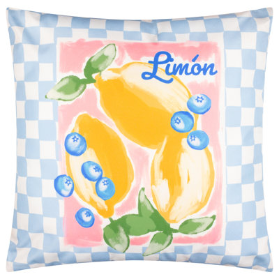 Mediterranean Indoor / Outdoor Blue Square Throw Cushion