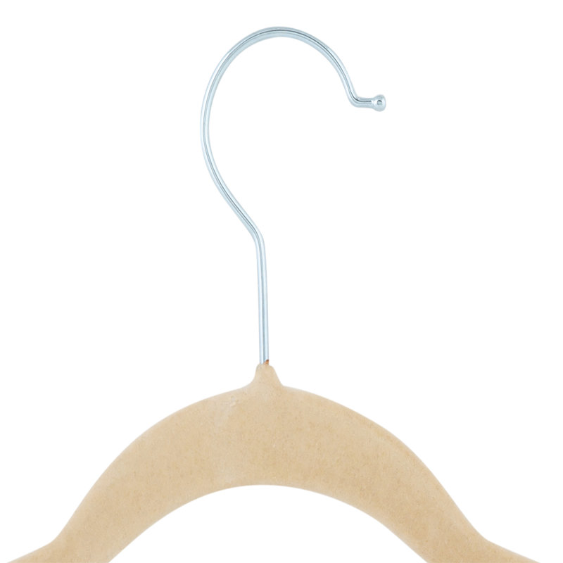 Paquet de 24 cintres pour enfants en velours gris Simplify, 24, Ivoire