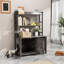 Meuble de salle de bain gris pour chat caché