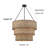Cohlton 5-Light Matte Black 3-Tiered Hand Woven Natural Rattan Chandelier Modern Ceiling Light