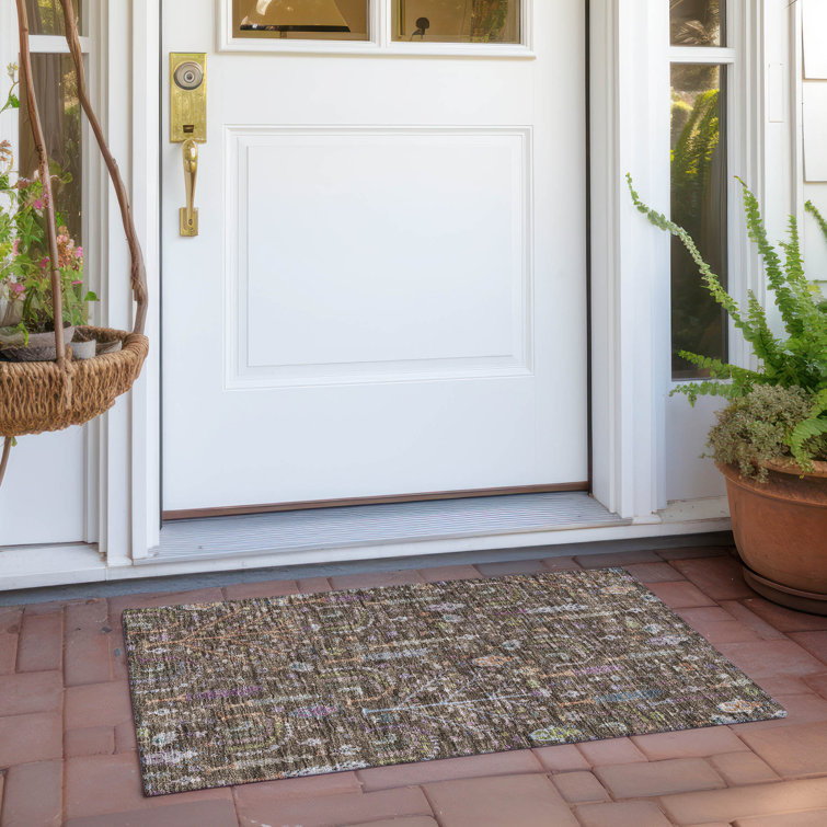Machine Washable Indoor/Outdoor Cicel ACN1152 Brown Rug