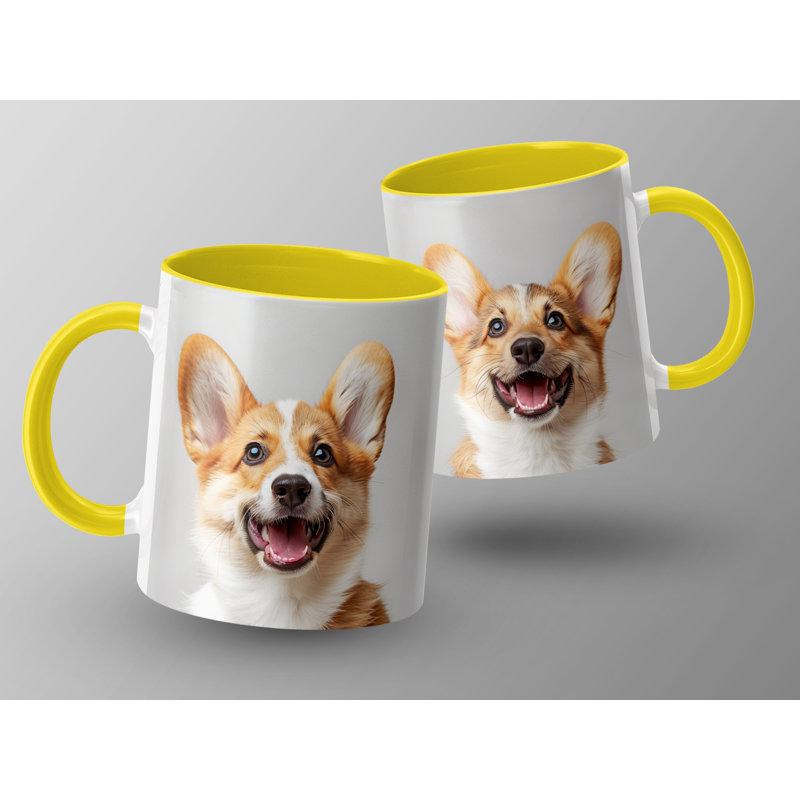 Ceramic Coffee Mug, 3, Yellow