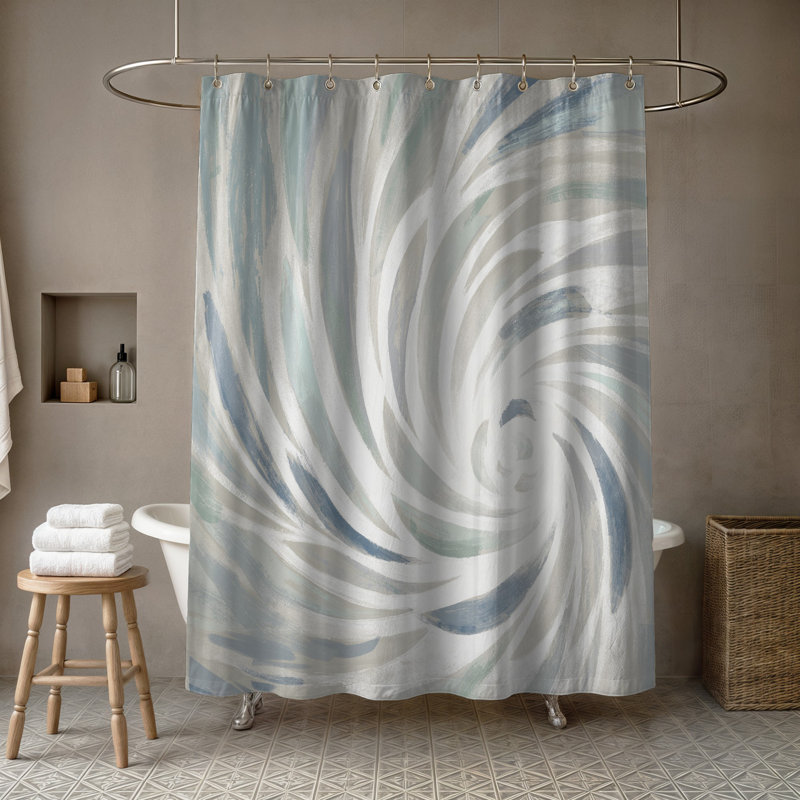 Ruggeri Abstract Shower Curtain, Soft Blue