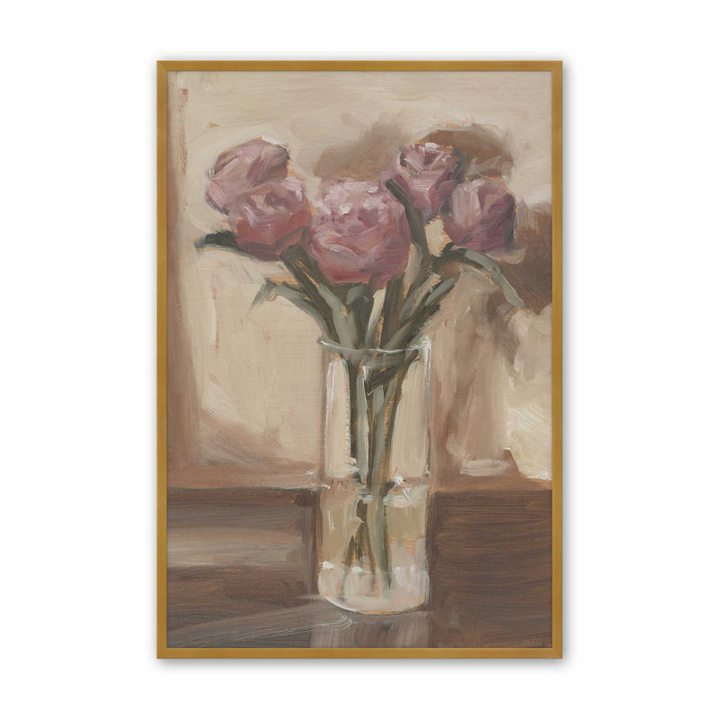 Sunlit Bouquet II par Ethan Harper, reproduction d'art sur toile, Impression sur cadre ouvert sans papier mat, Doré