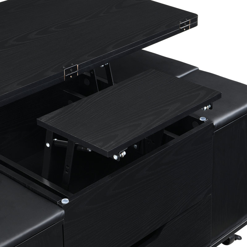 Multi-Functional Lift-Top Coffee Table, Black