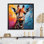 Pop art, portrait de girafe II sur toile