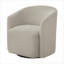 Fauteuil d'appoint en tonneau, tissu beige chaud, siège compact pivotant à 360 degrés pour les petits espaces et recoins confortables-319242657