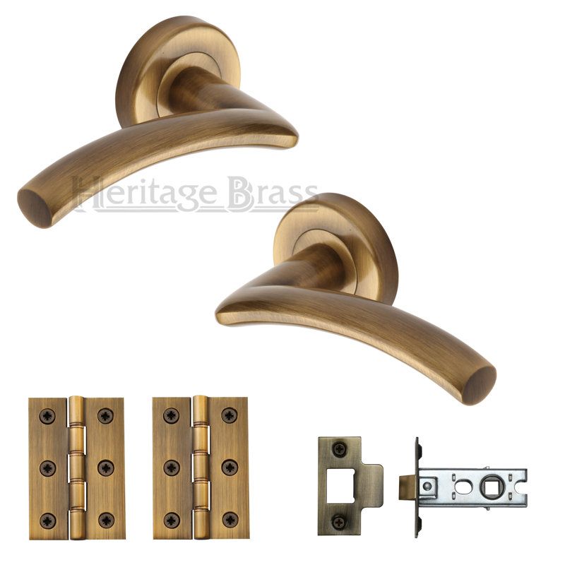 Heritage Brass Centaur Door Handle Kit, Satin Nickel
