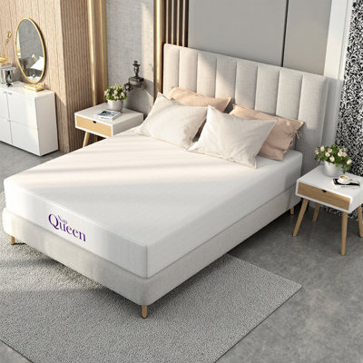 Full Size 8 Inch Memory Foam Mattress with Charcoal Infusion & Silky Cover - Medium Firm Support for Stomach Sleepers, Roll-Packed in Box