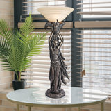 Peacock Goddess Torchiere Table Lamp