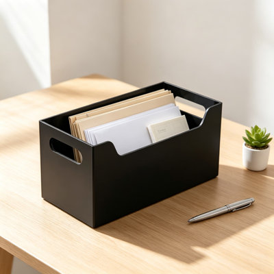 Rangement pour le courrier, bureau, rangement, comptoir, boîte aux lettres, boîte aux lettres, panier vertical, trieur d'enveloppes, finition mate et poignée intégrée pour le bureau personnel