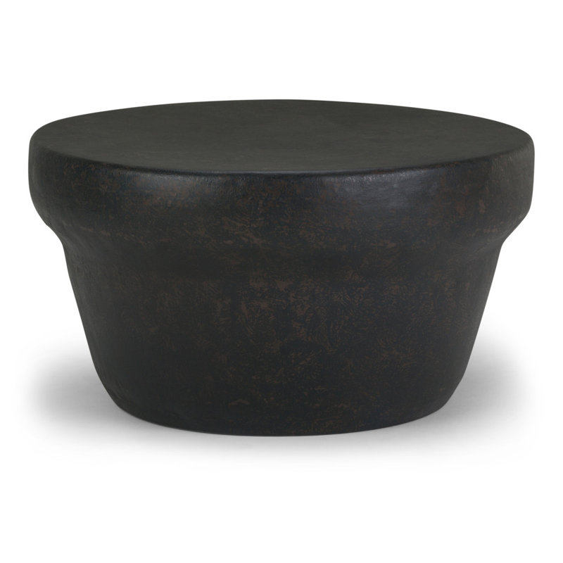 18" Bronze Metal Round Drum End Table