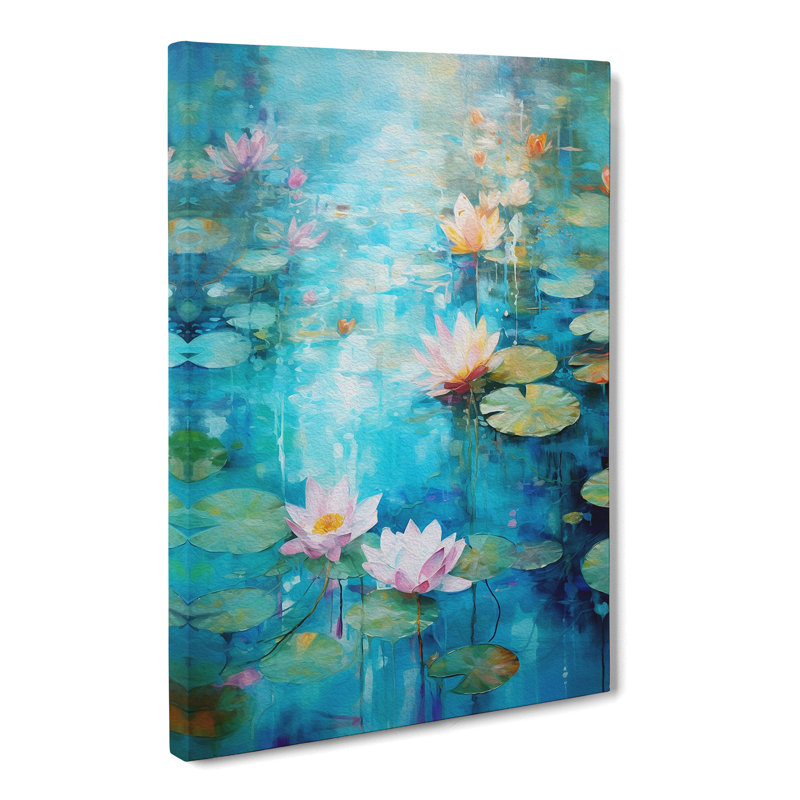 Water Lily Pond Abstract - Print, 76cm H x 50cm W x 3cm D