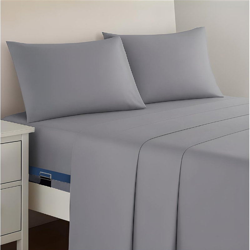 Comfort Set - Sheets, Gray, Queen Bedspread + 4 Additional Pieces