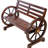 2 Wooden Bench, Brown, For Outdoor Relaxation Rustic Bench In Brown Garden Leisure