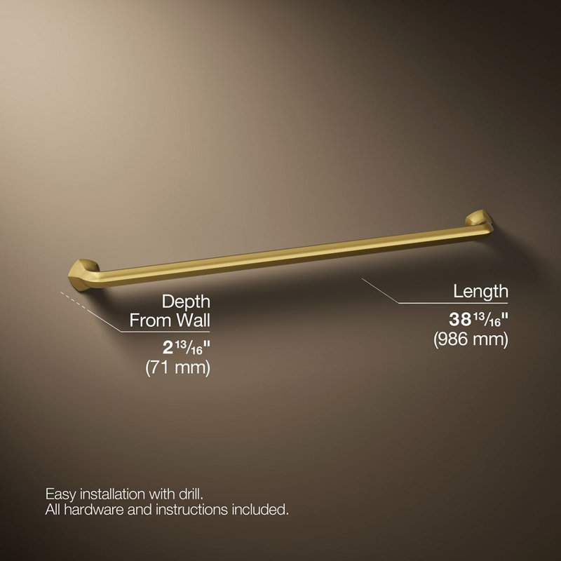 Occasion Grab Bar, Vibrant Brushed Moderne Brass, 36"