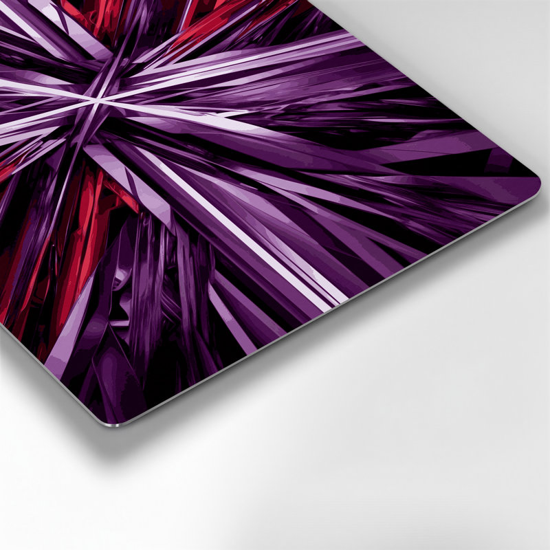 «Geometric Abstraction 69», art mural en métal mauve, H 11 po x l 14 po