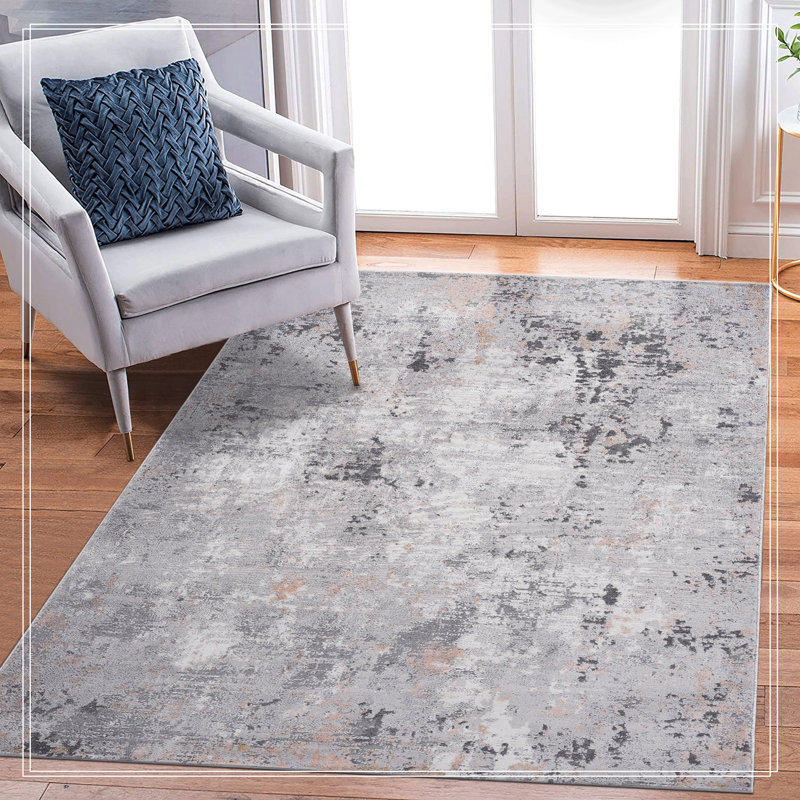 Grey/Multi/Abstract Non-Shedding Living Room Bedroom Dining Home Office Stylish And Stain Resistant Area Rug
