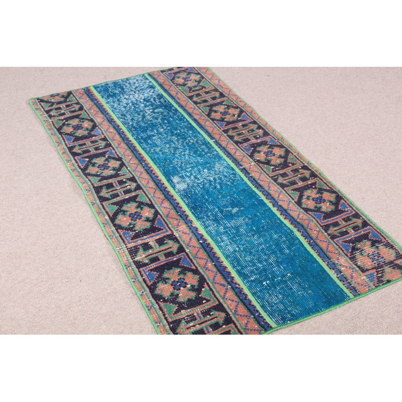 Tapis turc en laine tissé à la main pour le vestibule, idéal pour un décor de ferme avec un design nomade