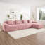 Canapé modulaire modulaire en L à 4 places sans os, canapé modulaire Cloud avec assise profonde, canapé modulaire moderne à 4 places avec coussins décoratifs et 1 repose-pieds mobile, tissu en velours côtelé-619868897