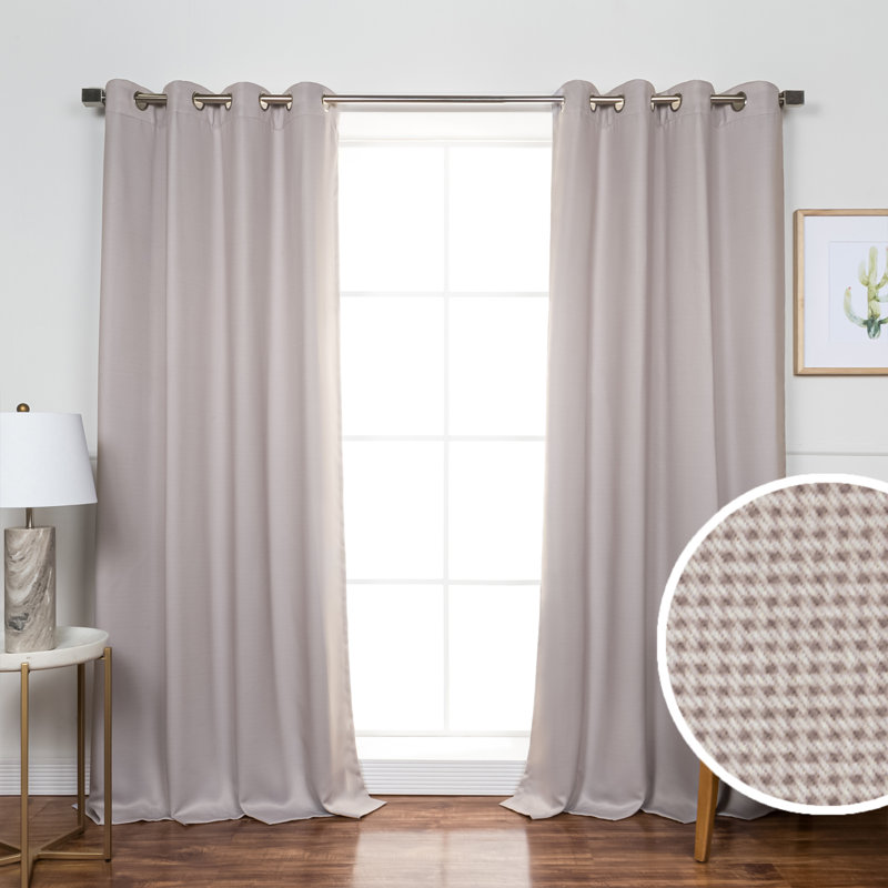 Paire de rideaux obscurcissant Jhonathon Basketweave, Beige, l 52 po x L 96 po
