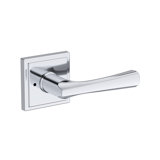 Wyndcliff Privacy Lever with Stepped Square Rose in Polished Chrome