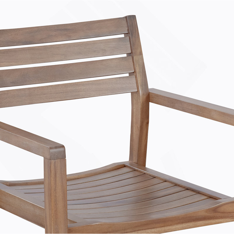 Ensemble repas d'extérieur 5 pièces avec 4 chaises en bois, Marron clair