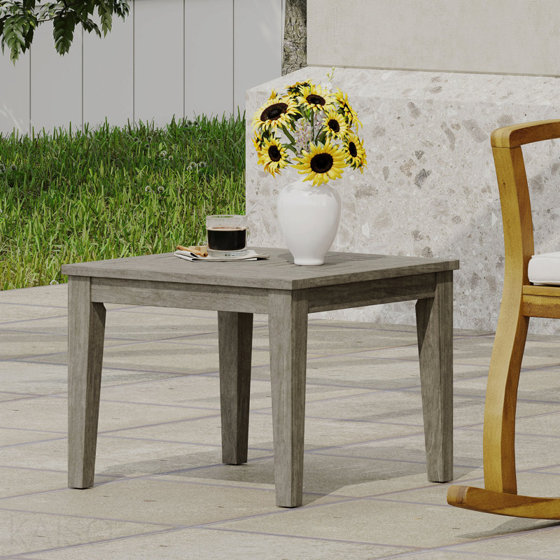 Outdoor Acacia Wood Side Table, 20 "W X 20 "D X 15.75 "H,