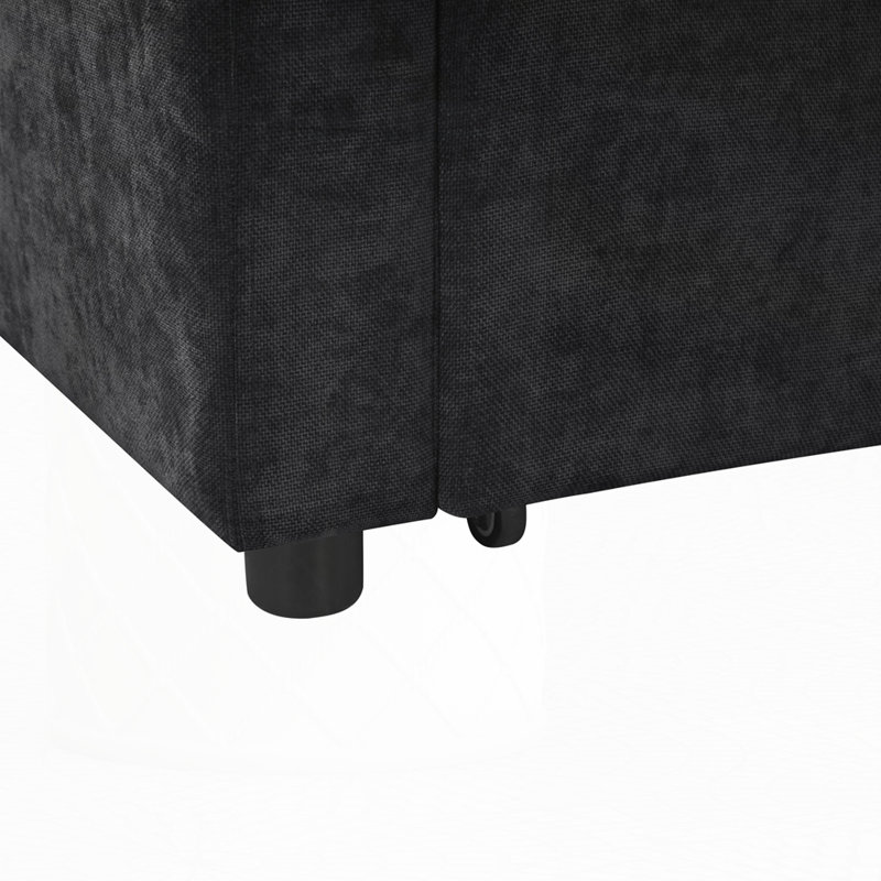 81.9" Upholstered L-shaped Sofa, Black