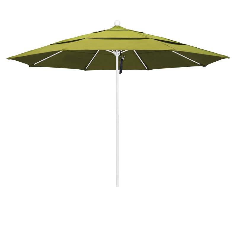 Parasol de marché 11 pi Hibo, Blanc mat, Performance kiwi