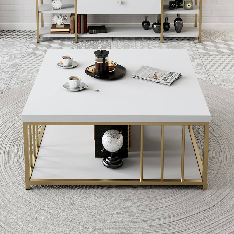 Aliona Coffee Table, White/Gold