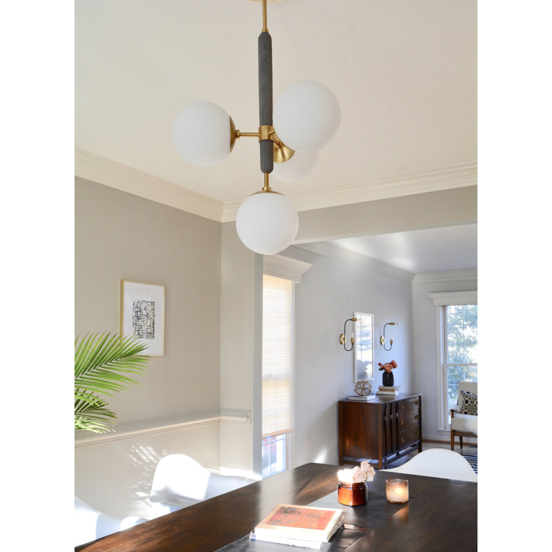 Harley 4-Light Chandelier, Laiton vieilli