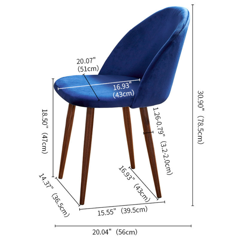Fauteuil d'appoint en velours, Bleu