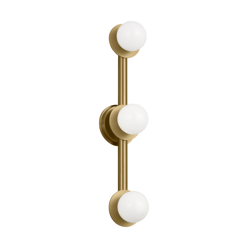 Nodes 3 - Light Vanity Light, Burnished Brass