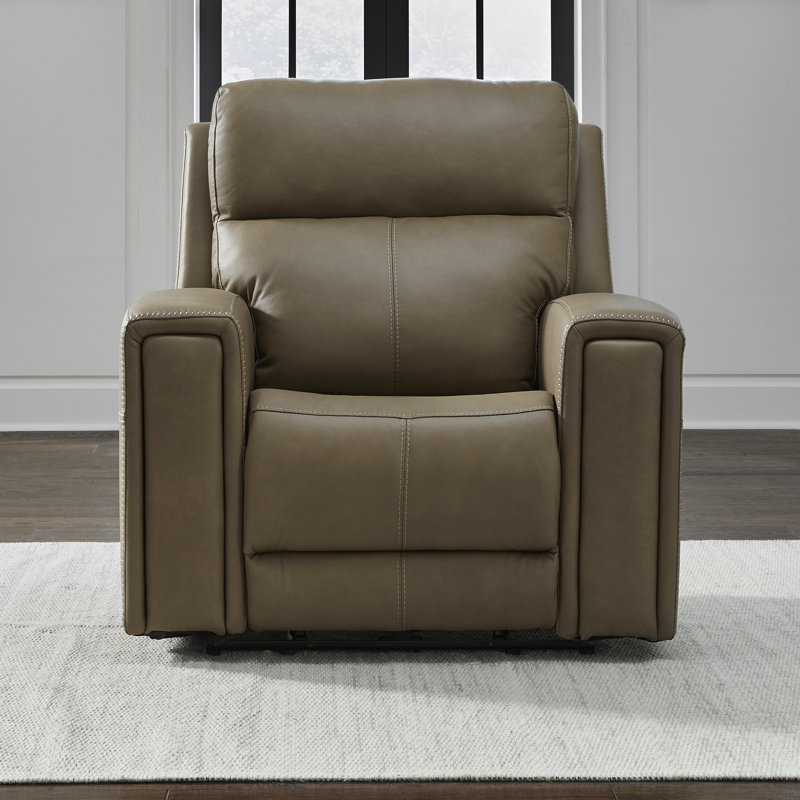 Anjelia Zero Wall Power Recliner w/ USB Ports, Tan
