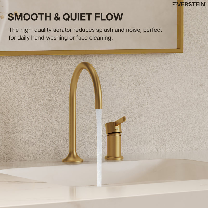 Single Handle Bathroom Faucet, 2-hole Bathroom Sink Faucet with Drain Assembly, Brushed Gold