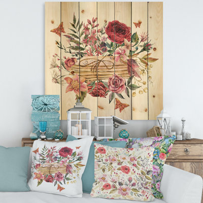 " Vintage Old Letters With Wildflowers " Painting Print
