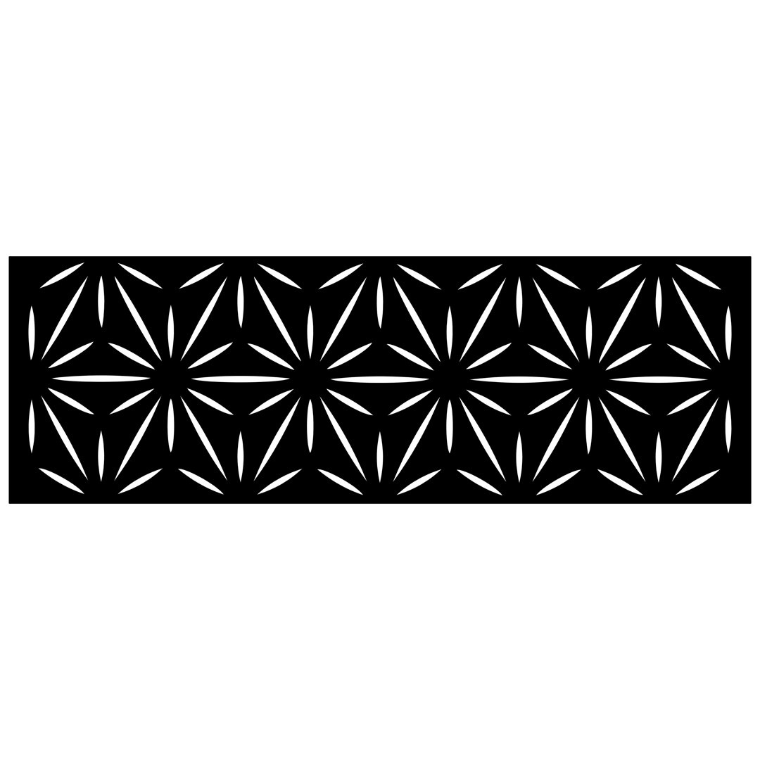 16"x48" Stars Galvanized Steel Wall and Fence Extension Privacy Panel, Black OUTDECO