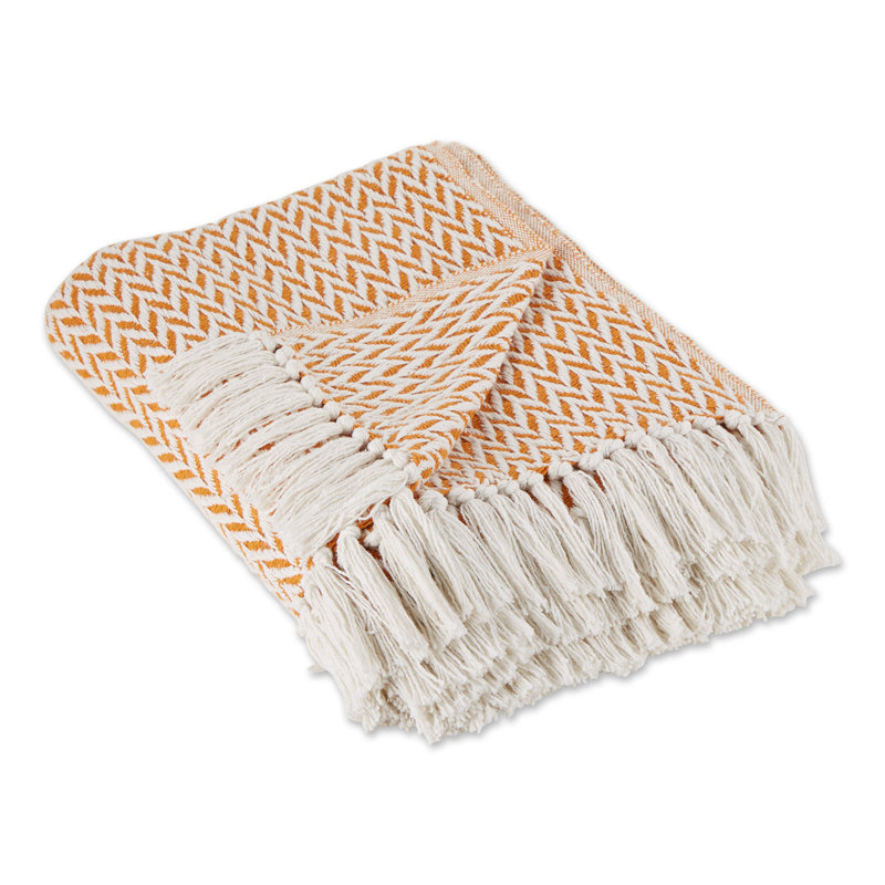 Hand Woven Throw Blanket, Pumpkin Spice