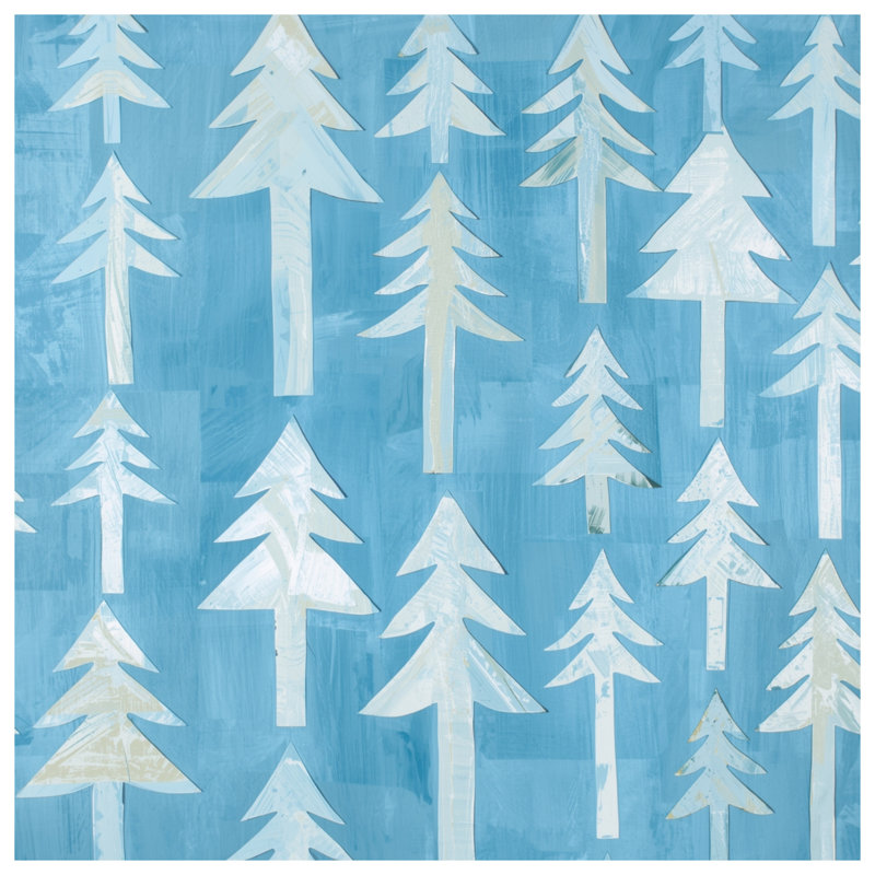 Blue Pine Trees Canvas Gallery Wrap, 16 x 20 inches