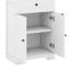 Armoires de rangement hautes pour salle de bain, armoire de rangement moderne avec 4 portes, tablettes et tiroir, armoire de rangement autoportante