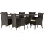 Ensemble repas rectangulaire pour 6 personnes de 69,25 po de longueur avec coussins Bondy-28021154