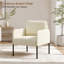Corduroy Accent Chair with Removable Back Pillow and Metal Legs-1042979801