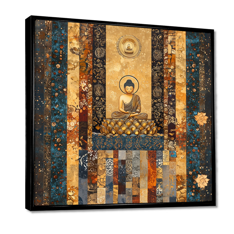 Bouddha, harmonie mystique du bouddhisme - Art mural bouddhisme, H 30 po x l 30 po, Noir