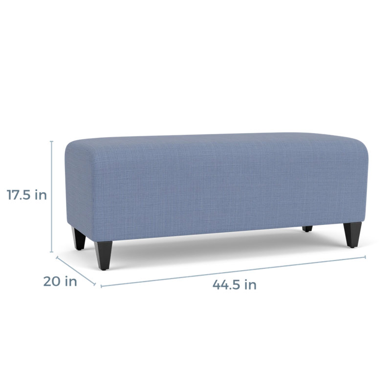 Banc de réception Ravenna, Bois noir, Chambray bleu marine clair